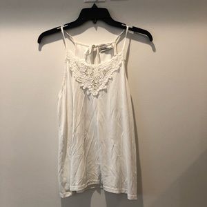 White lace crochet tank top